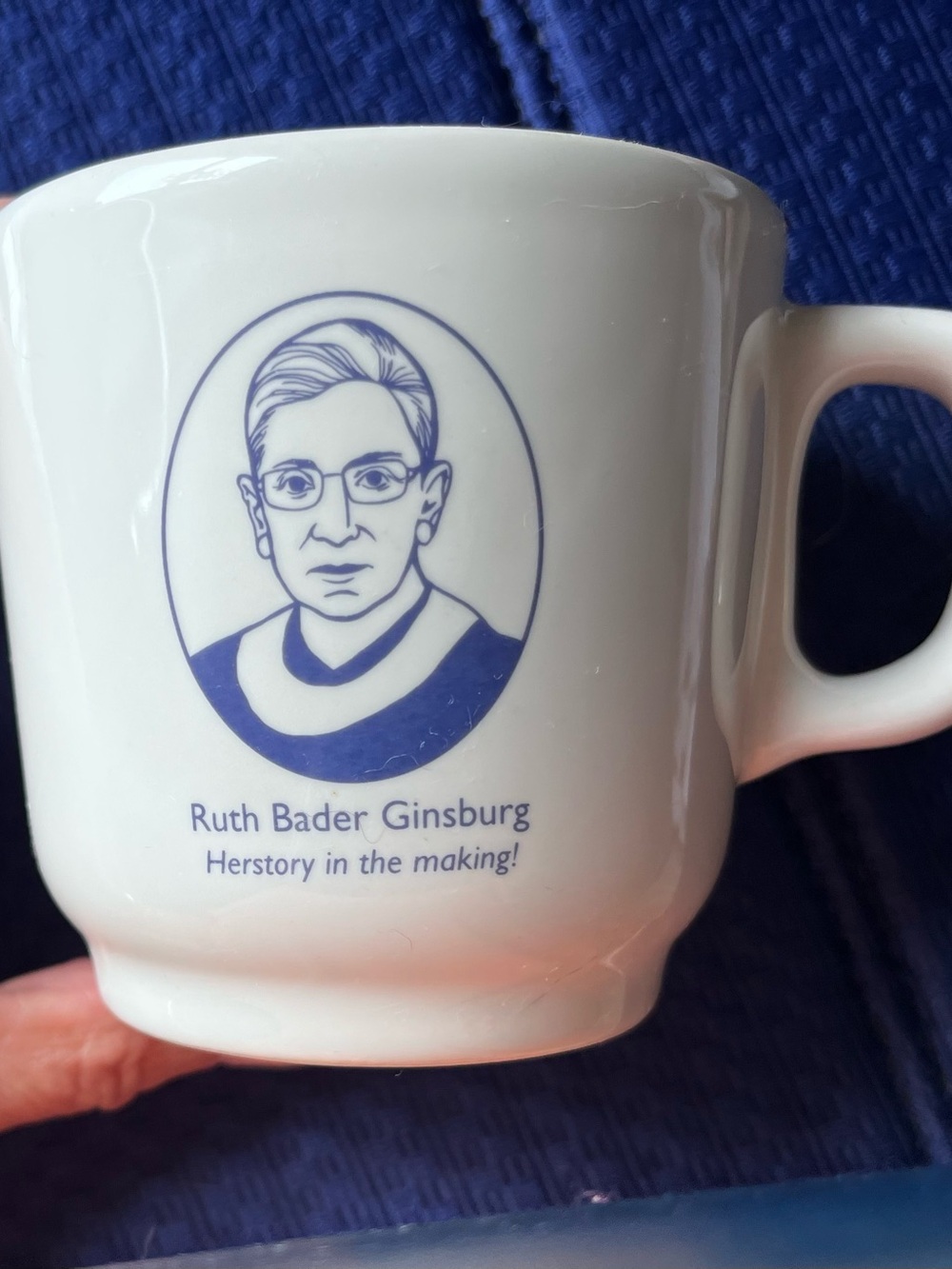 Fishs Eddy RBG collectors Mug with Blue Graphic Portrait